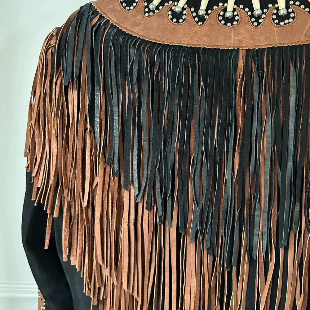 Leather Gallery Fringe Western Jacket Size Medium - Picture 4 of 7